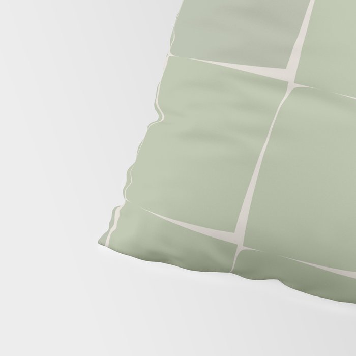 Sage Green Flux Midcentury Modern Check Grid Pattern Pillow Sham Gallery Image 4