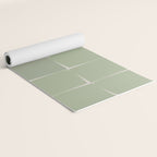 Sage Green Flux Midcentury Modern Check Grid Pattern Yoga Mat Gallery Image 2