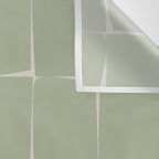 Sage Green Flux Midcentury Modern Check Grid Pattern Wall Tapestry Gallery Image 3