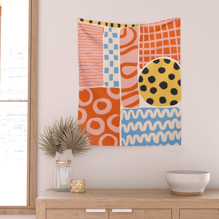 Mid Century Collage | PATTERN 03: The Retro Edition Wall Tapestry Gallery Image 2