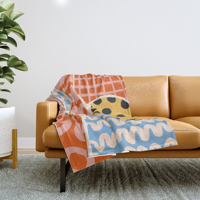 Mid Century Collage | PATTERN 03: The Retro Edition Throw Blanket Gallery Image 1