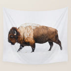 Buffalo In The Snow Wall Tapestry Gallery Image 4