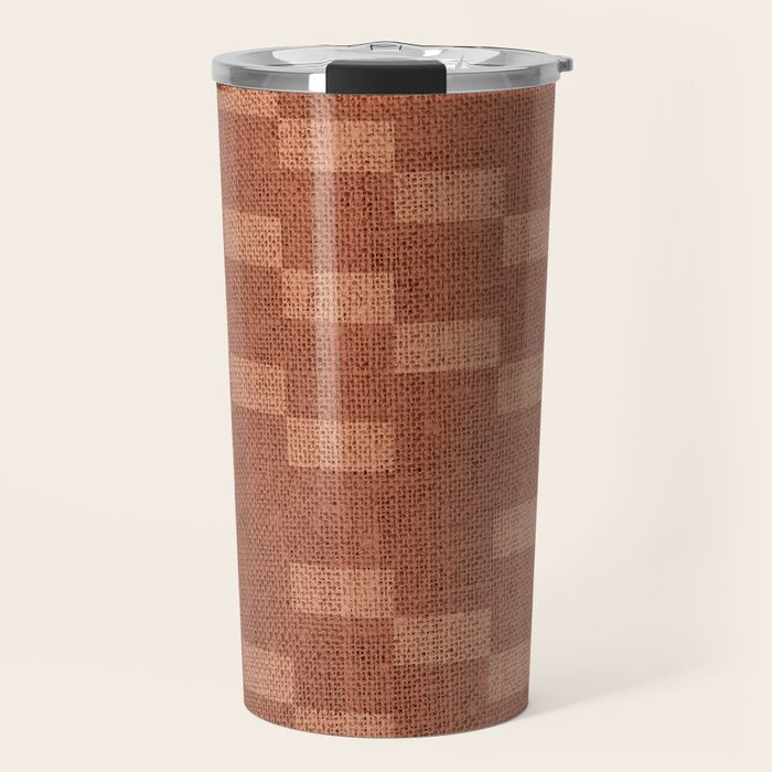Chic Checks Terracotta Travel Mug Gallery Image 1