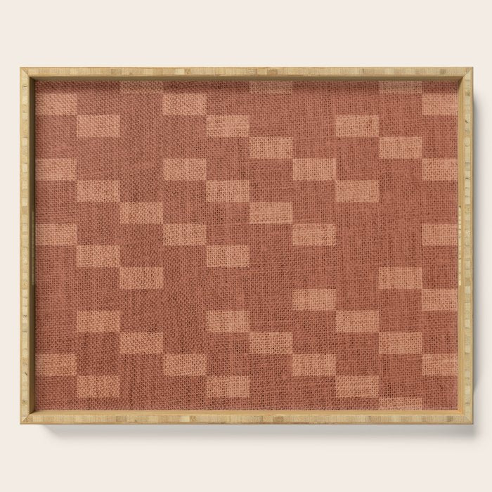 Chic Checks Terracotta Serving Tray Gallery Image 1