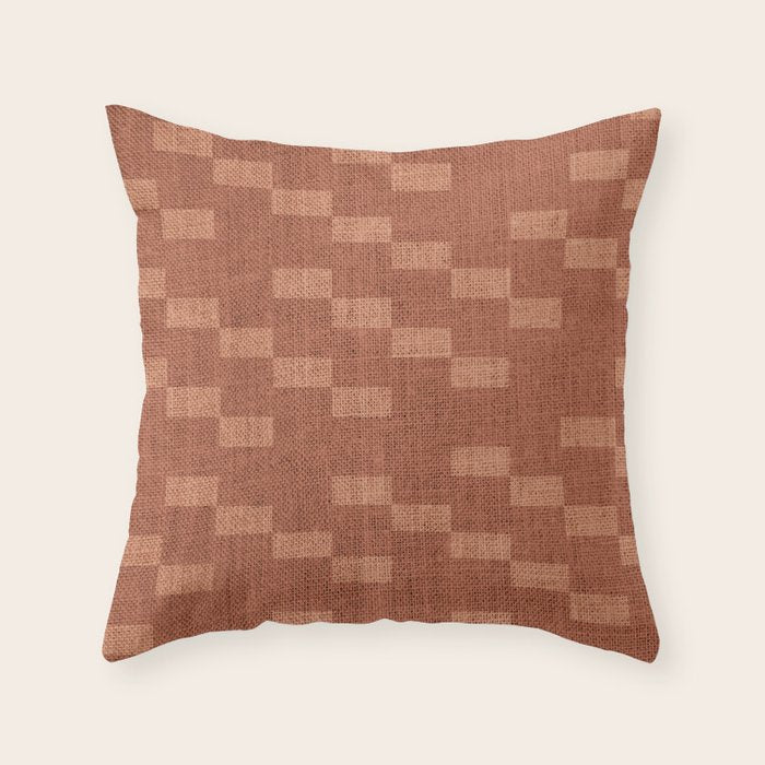 Chic Checks Terracotta Throw Pillow Gallery Image 6