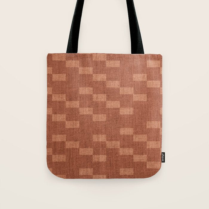 Chic Checks Terracotta Tote Bag Gallery Image 1