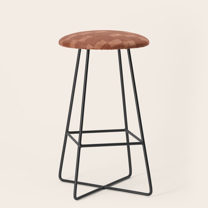 Chic Checks Terracotta Stool Gallery Image 1