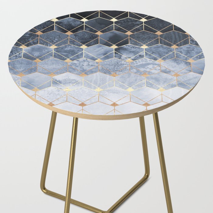 Blue Hexagons And Diamonds Side Table Gallery Image 2