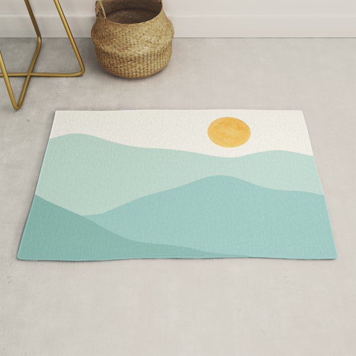 Peaceful Mountain Landscape Rug Gallery Image 1