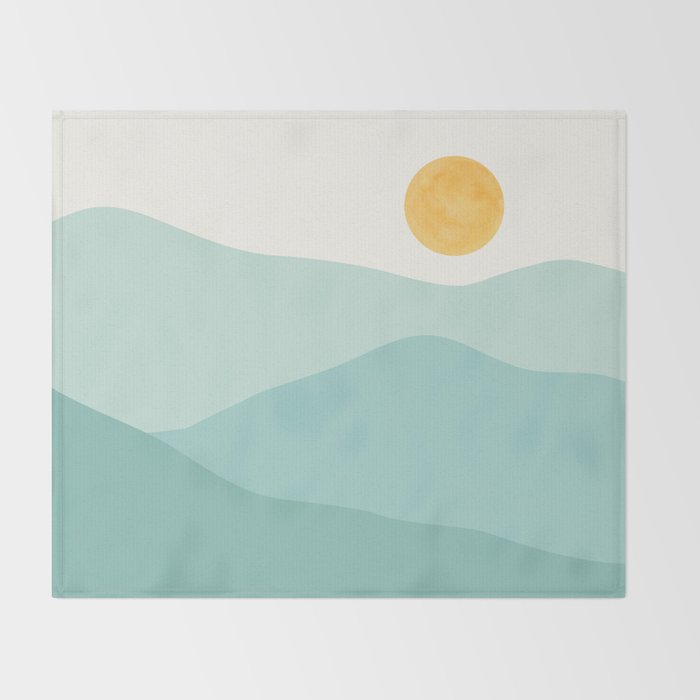 Peaceful Mountain Landscape Throw Blanket Gallery Image 2