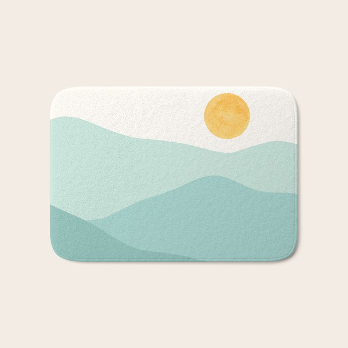 Peaceful Mountain Landscape Bath Mat Gallery Image 1