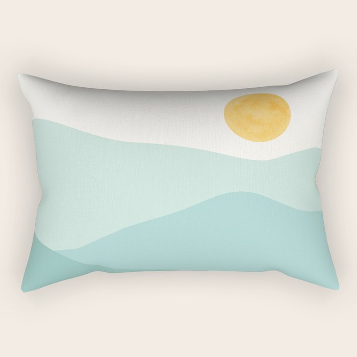 Peaceful Mountain Landscape Rectangular Pillow Gallery Image 1