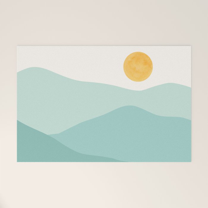 Peaceful Mountain Landscape Welcome Mat Gallery Image 1