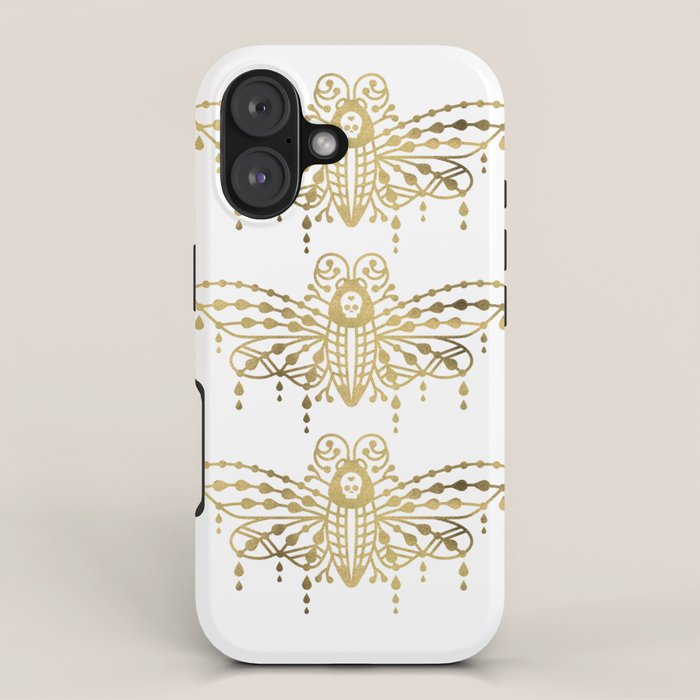 Death's Head Hawkmoth - Gold Palette iPhone Case Gallery Image 1