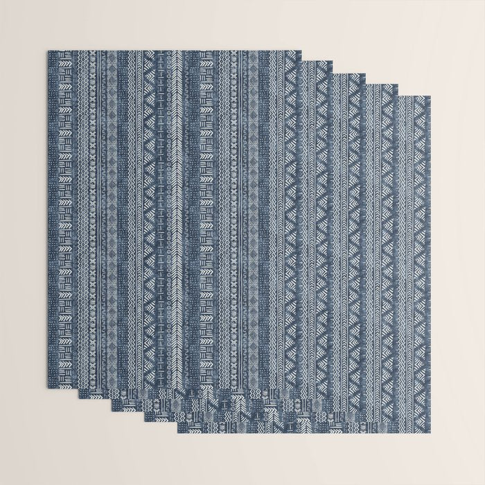 Funky Vertical Stripe in Indigo Wrapping Paper Gallery Image 3