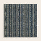 Funky Vertical Stripe in Indigo Wood Wall Art Gallery Image 1