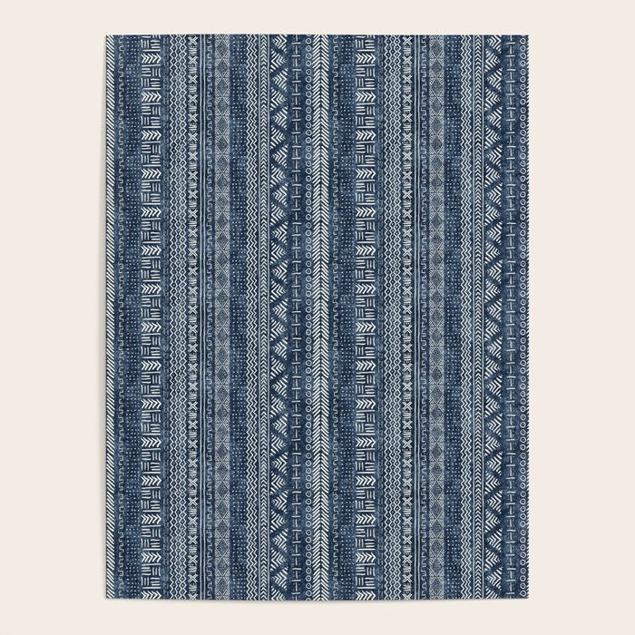 Funky Vertical Stripe in Indigo Poster Gallery Image 4