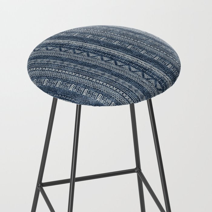Funky Vertical Stripe in Indigo Stool Gallery Image 2
