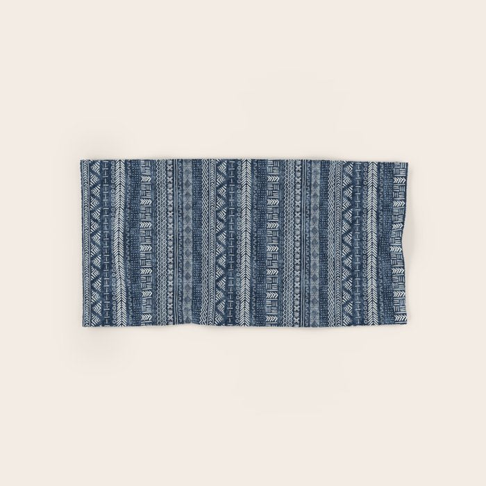 Funky Vertical Stripe in Indigo Bath Towel Gallery Image 1