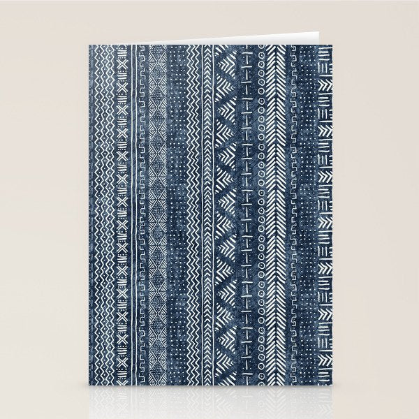 Funky Vertical Stripe in Indigo Stationery Card Gallery Image 1