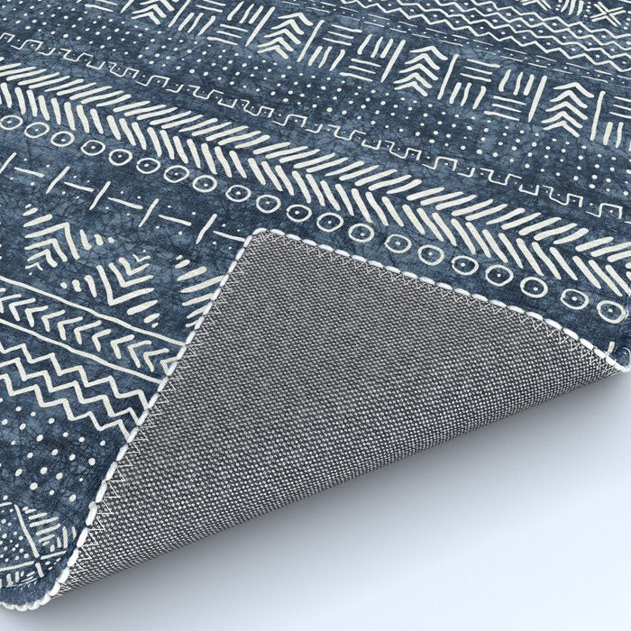 Funky Vertical Stripe in Indigo Rug Gallery Image 4