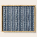 Funky Vertical Stripe in Indigo Serving Tray Gallery Image 1
