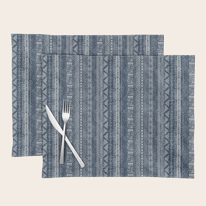 Funky Vertical Stripe in Indigo Placemat Gallery Image 1