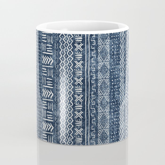 Funky Vertical Stripe in Indigo Coffee Mug Gallery Image 4