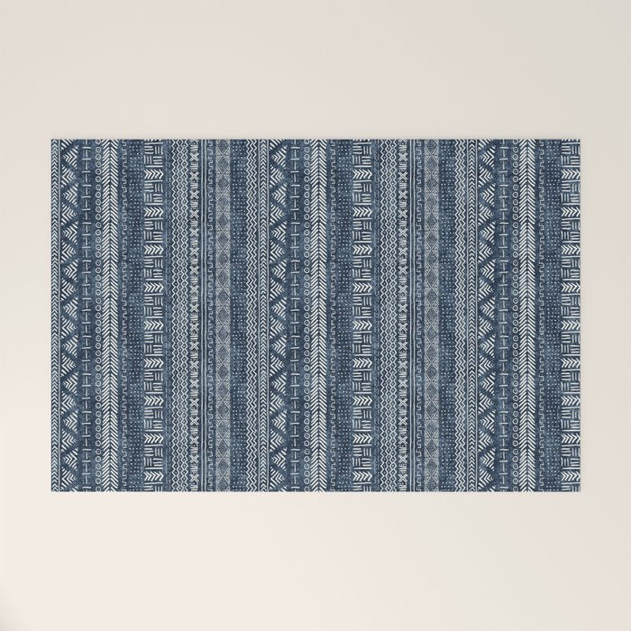 Funky Vertical Stripe in Indigo Welcome Mat Gallery Image 1