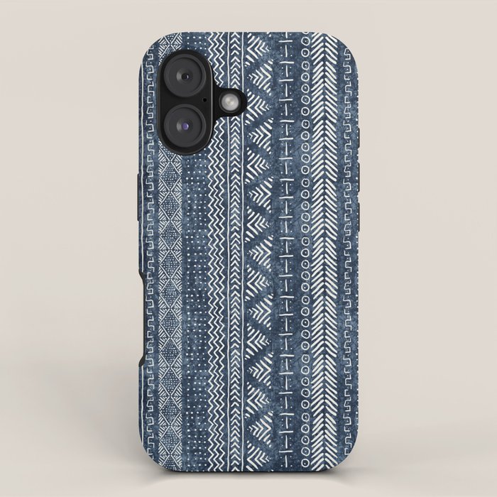 Funky Vertical Stripe in Indigo iPhone Case Gallery Image 1