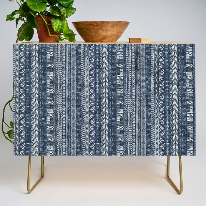 Funky Vertical Stripe in Indigo Credenza Gallery Image 1