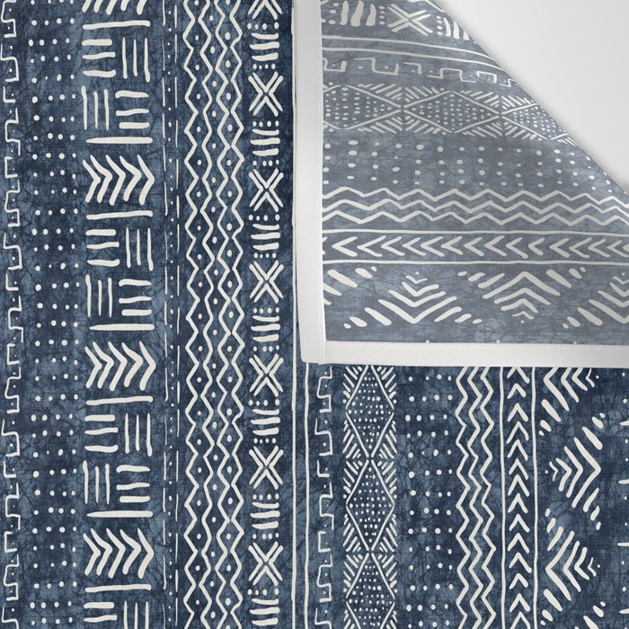 Funky Vertical Stripe in Indigo Wall Tapestry Gallery Image 3