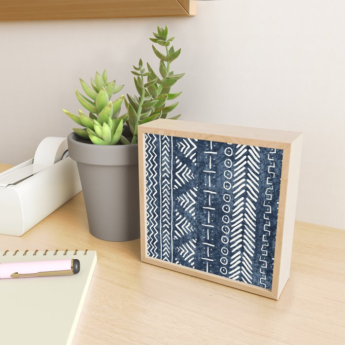 Funky Vertical Stripe in Indigo Mini Art Print Gallery Image 2