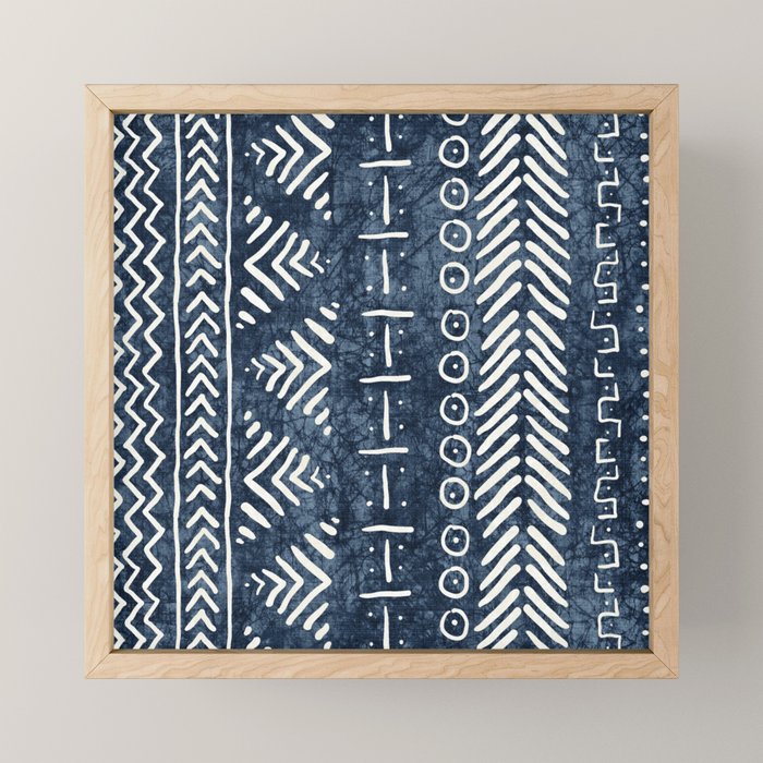Funky Vertical Stripe in Indigo Mini Art Print Gallery Image 1