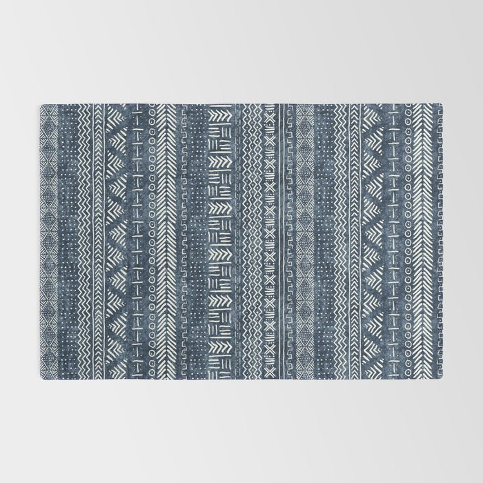 Funky Vertical Stripe in Indigo Rug Gallery Image 2