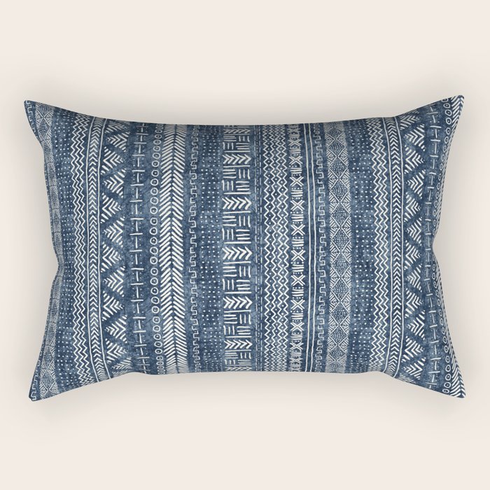 Funky Vertical Stripe in Indigo Rectangular Pillow Gallery Image 1