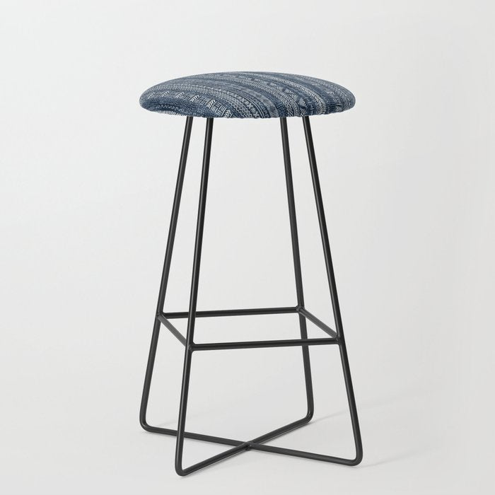 Funky Vertical Stripe in Indigo Stool Gallery Image 1