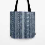 Funky Vertical Stripe in Indigo Tote Bag Gallery Image 1