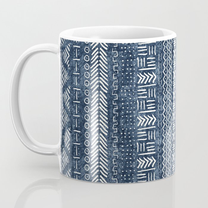 Funky Vertical Stripe in Indigo Coffee Mug Gallery Image 3