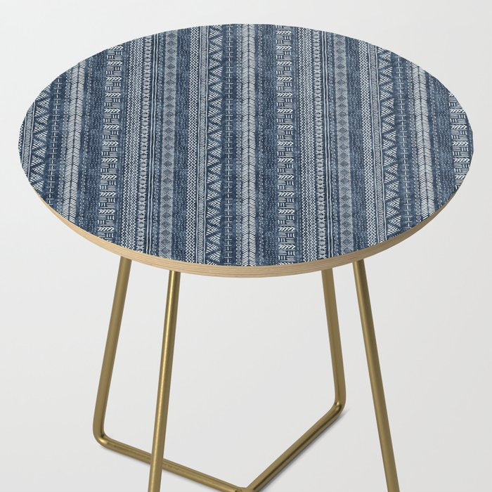 Funky Vertical Stripe in Indigo Side Table Gallery Image 2