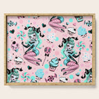 MInt Sugar Pinup Doll Pattern Serving Tray Gallery Image 1
