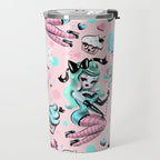 MInt Sugar Pinup Doll Pattern Travel Mug Gallery Image 2