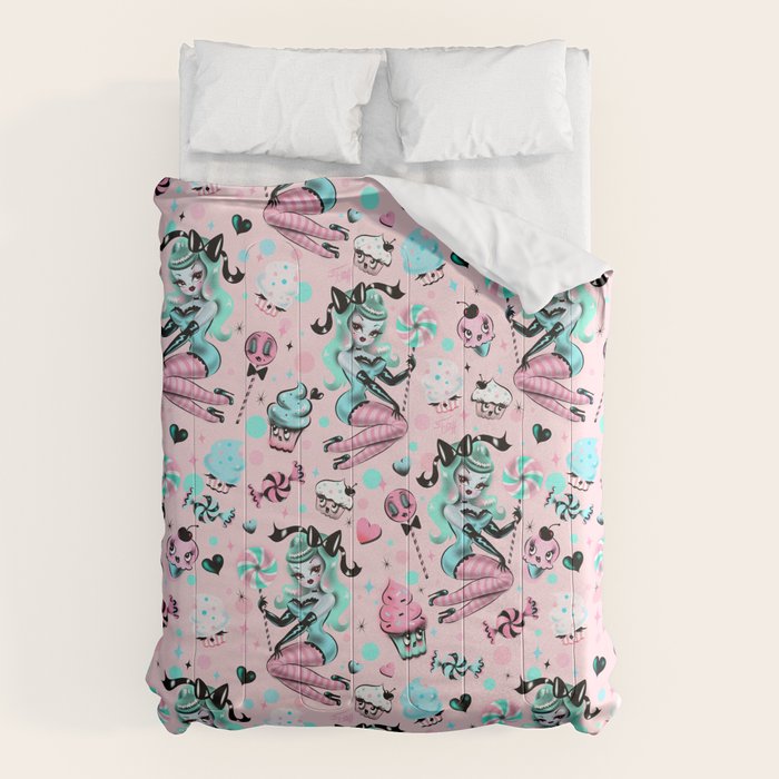 MInt Sugar Pinup Doll Pattern Comforter Gallery Image 6