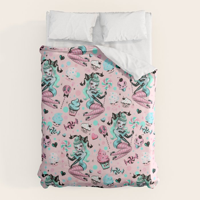 MInt Sugar Pinup Doll Pattern Duvet Cover Gallery Image 6