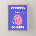 Too Cool To Care Eclectic Cat Print Mini Art Print Gallery Image 1