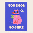 Too Cool To Care Eclectic Cat Print Poster Gallery Image 4