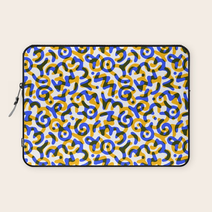 Abstract colorful doodle art pattern Laptop Sleeve Gallery Image 1