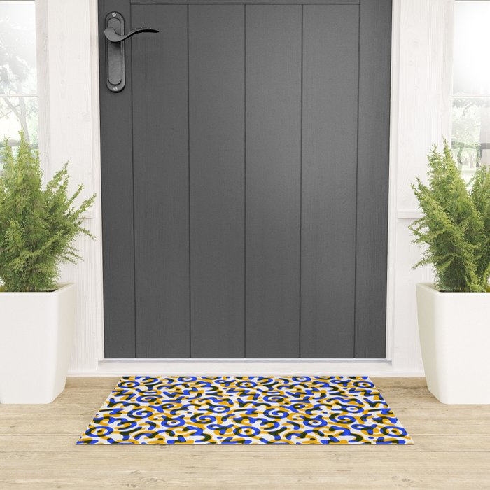 Abstract colorful doodle art pattern Welcome Mat Gallery Image 3