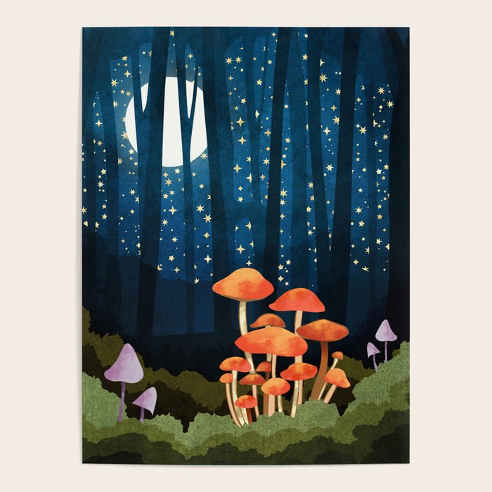 Midnight Mushrooms Poster Gallery Image 1
