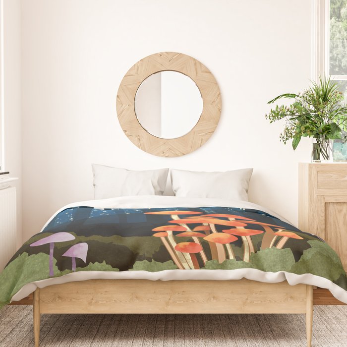 Midnight Mushrooms Duvet Cover Gallery Image 3